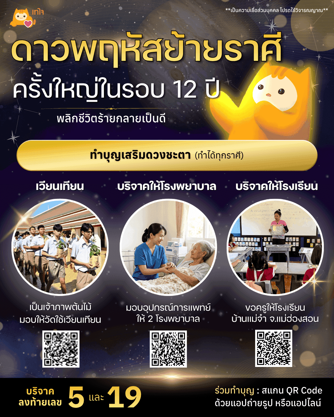 ดาวพฤหัสย้ายครั้งใหญ่ในรอบ 12 ปี! พลิกชีวิตร้ายกลายเป็นดีด้วย "การให้"